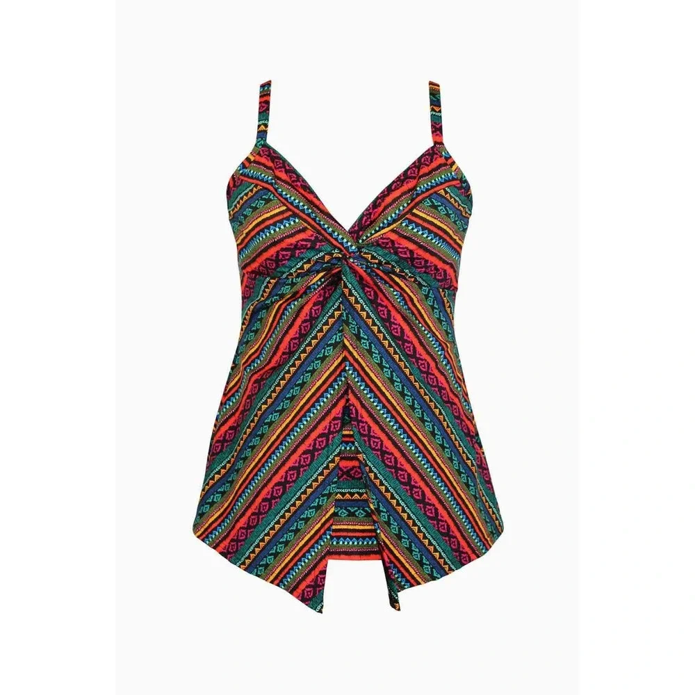 Miraclesuit Love Knot Tankini Set Size 8 NWT Blue‎ Floral Tummy Control Swimsuit